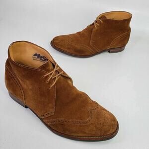 Peal & Co x Brooks Brothers Suede Chukka Boots Wingtip Mens Size 11 D Brown
